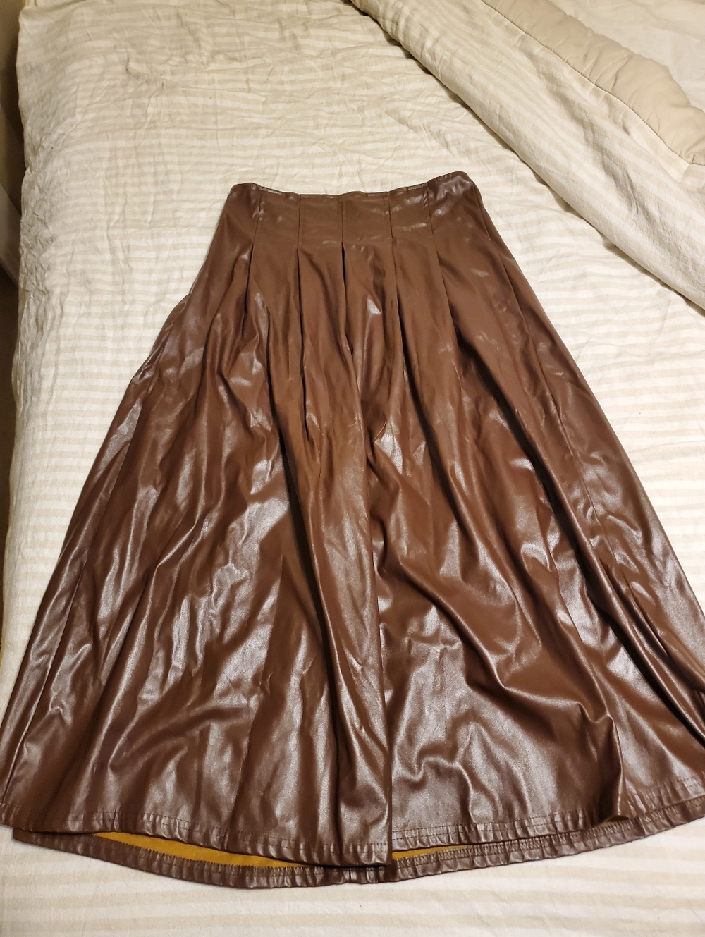 High Waisted Faux Leather Skirt